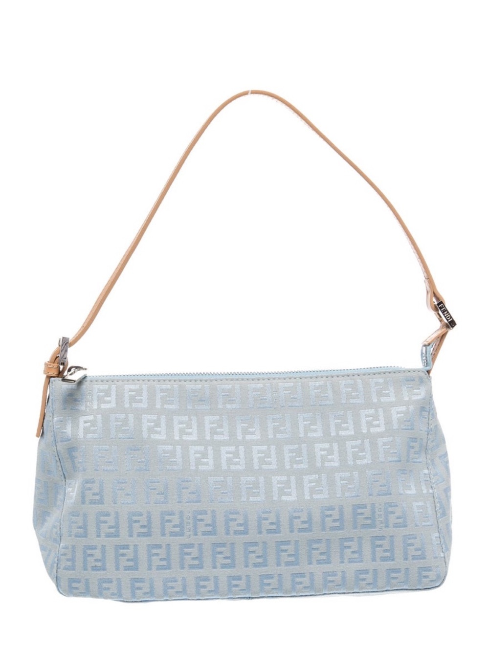 Fendi FF Zucchino Pochette Baby Blue Like New Vintage - Picture 1 of 4